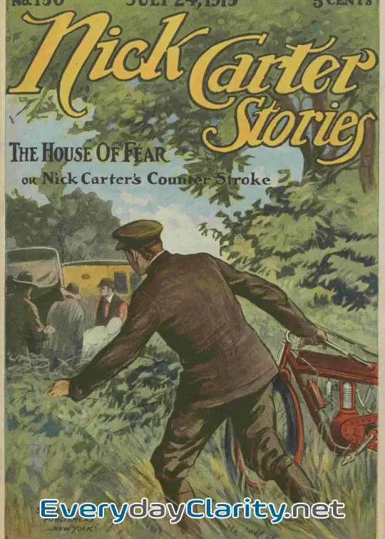 Book cover: Nick Carter Stories No. 150, July 24, 1915. The House Of Fear; Or, Nick Carter’s Counterst