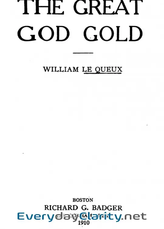 Book cover: The Great God Gold