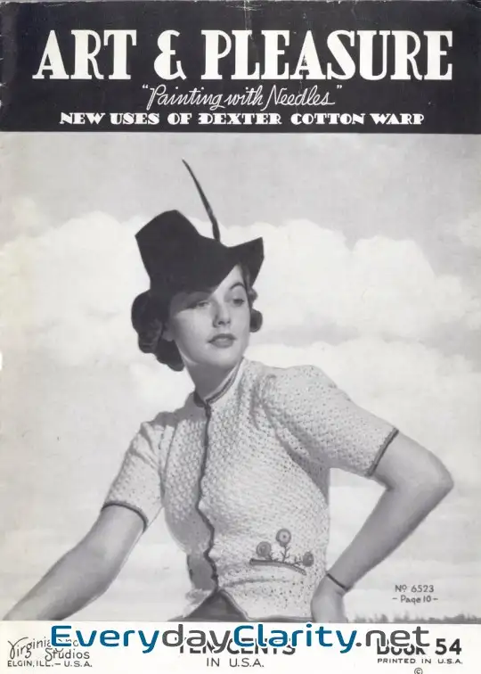 Book cover: Art And Pleasure. .painting With Needles. . New Uses Of Dexter Cotton Warp