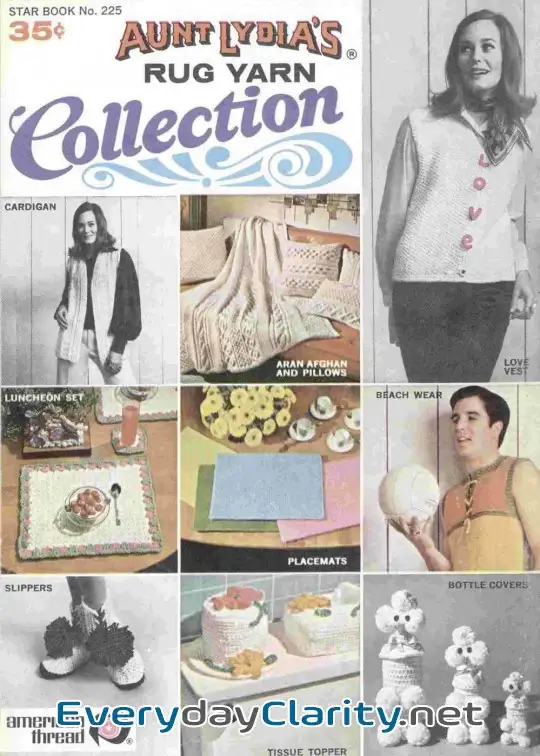 Book cover: Aunt Lydia’s Rug Yarn Collection