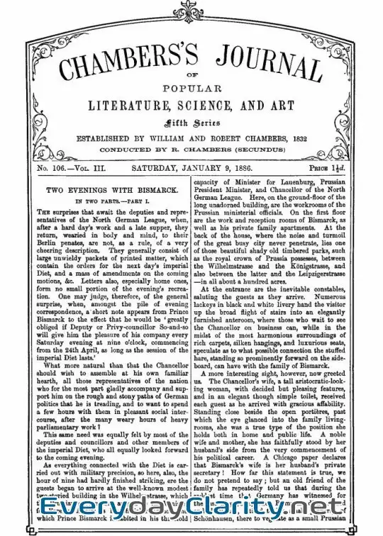 Book cover: Chambers’s Journal Of Popular Literature, Science, And Art, Fifth Series, No. 106, Vol. Ii
