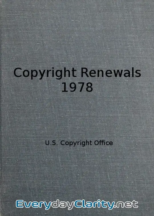 Book cover: Copyright Renewals 1978
