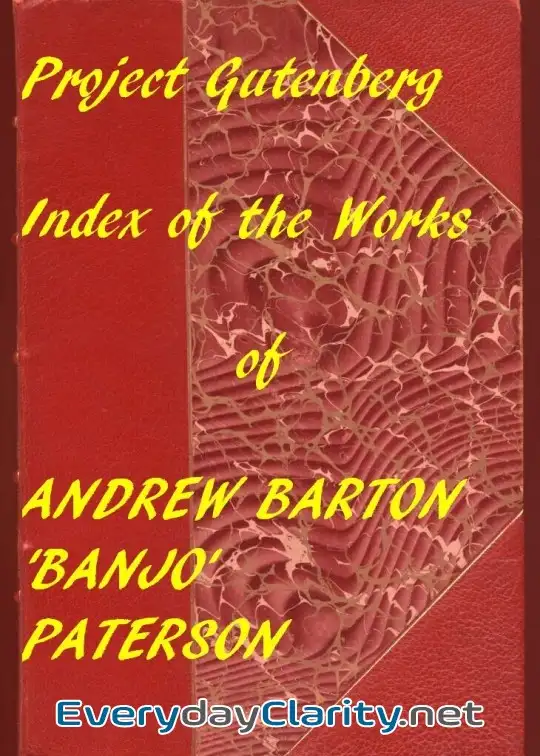 Book cover: Index For Works Of Andrew Barton ‘Banjo’ Paterson . Hyperlinks To All Chapters Of All Indi