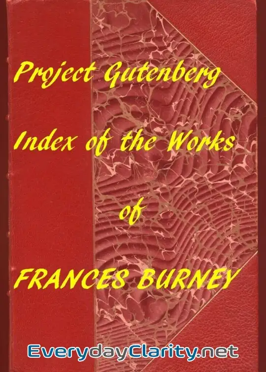 Book cover: Index Of The Project Gutenberg Works Of Madame D’Arblay (Frances Burney)