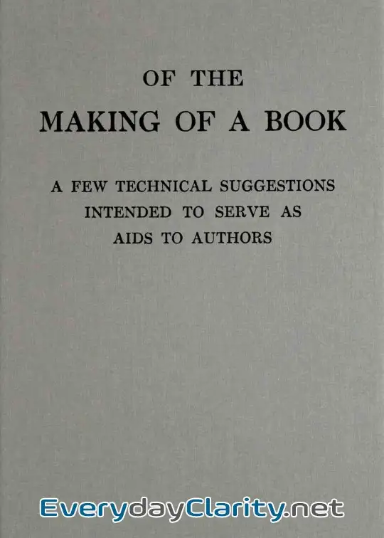 Book cover: Of The Making Of A Book