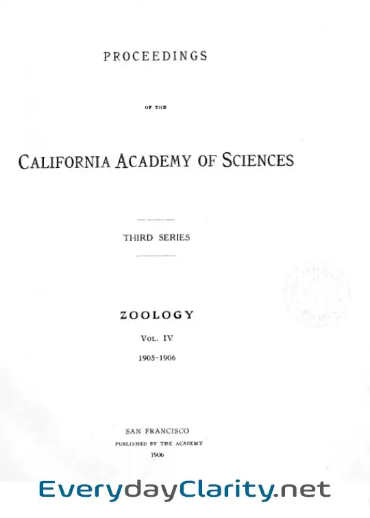 Book cover: Proceedings Of The California Academy Of Sciences, Series 3, Volume 4 (Zoology)