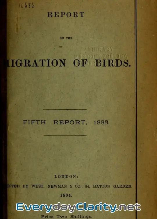 Book cover image Report On The Migration Of Birds In The Spring And Autumn Of 1883. Fifth Report