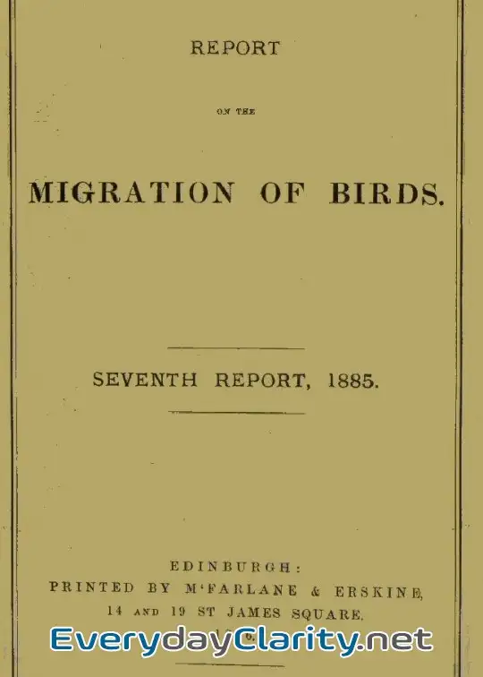 Book cover image Report On The Migration Of Birds In The Spring And Autumn Of 1885. Seventh Report . (Vol