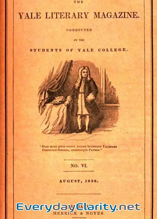 Book cover: The Yale Literary Magazine (Vol. I, No. 6, August 1836)