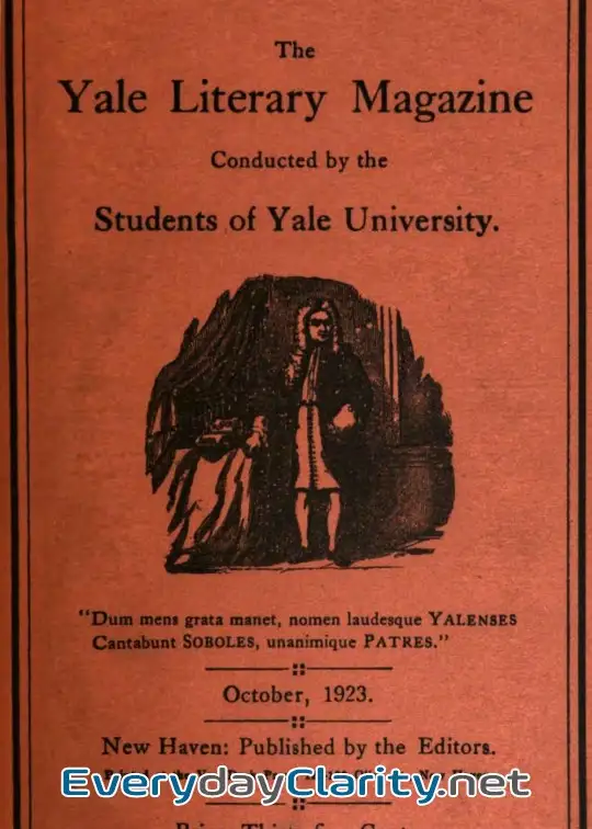 Book cover: The Yale Literary Magazine (Vol. Lxxxix, No. 1, 1923)