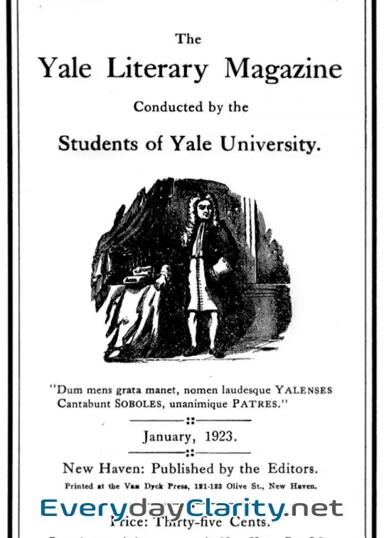 Book cover image The Yale Literary Magazine (Vol. Lxxxviii, No. 4, January 1923)