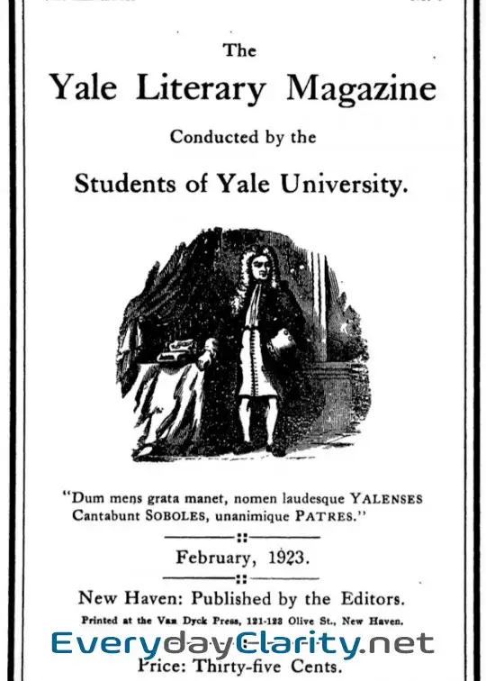 Book cover image The Yale Literary Magazine (Vol. Lxxxviii, No. 5, February 1923)