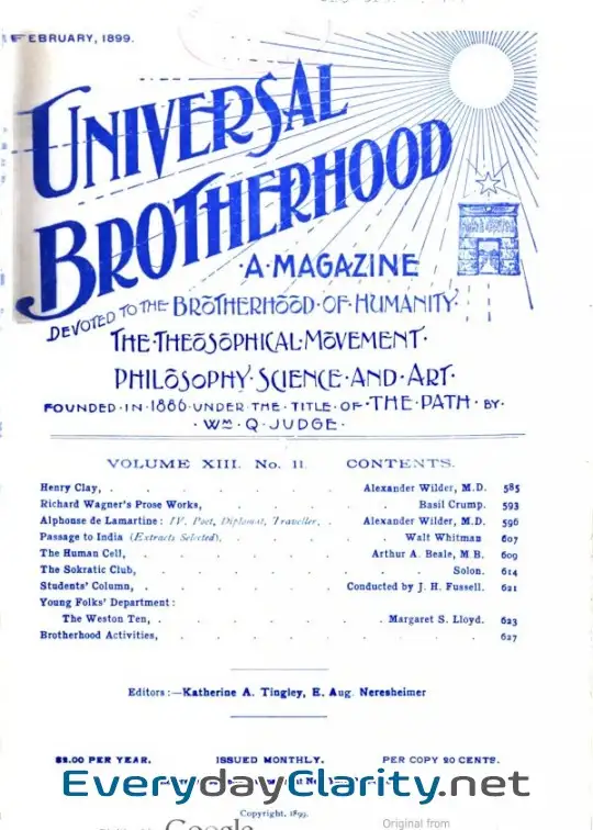 Book cover image Universal Brotherhood, Volume Xiii, No. 11, February 1899 . A Magazine Devoted To The Brot
