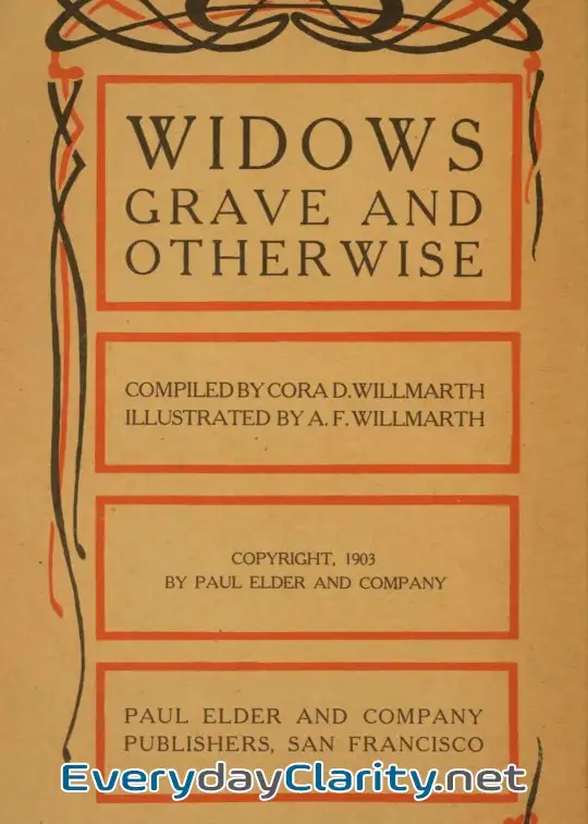 Book cover: Widows Grave And Otherwise