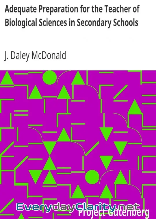 Book cover image Adequate Preparation For The Teacher Of Biological Sciences In Secondary Schools