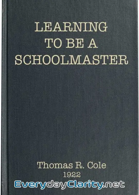 Book cover image Learning To Be A Schoolmaster