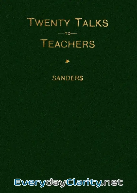 Book cover image Twenty Talks To Teachers