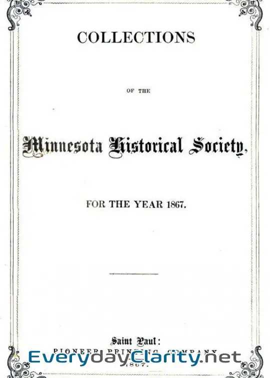 Book cover: Collections Of The Minnesota Historical Society For The Year 1867