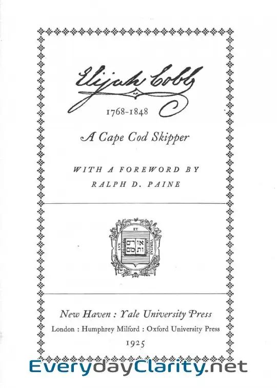 Book cover: Elijah Cobb