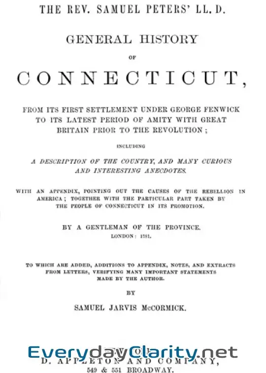 Book cover: General History Of Connecticut, From Its First Settlement Under George Fenwick To Its Late