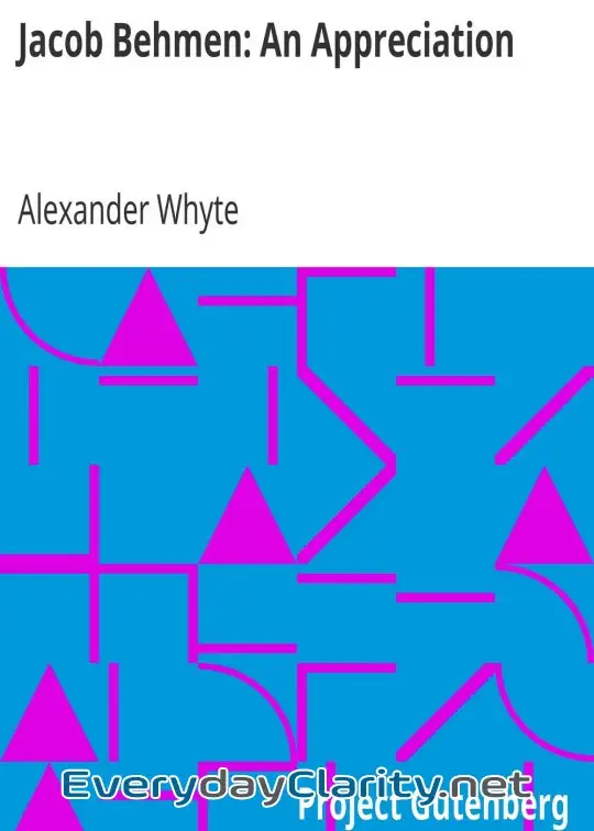 Book cover: Jacob Behmen. An Appreciation