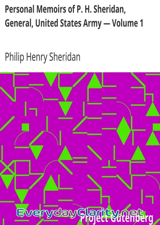 Book cover: Personal Memoirs Of P. H. Sheridan, General, United States Army — Volume 1