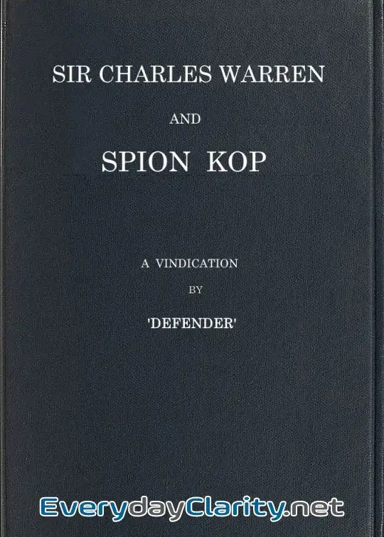 Book cover: Sir Charles Warren And Spion Kop. A Vindication
