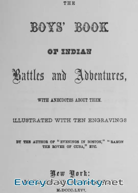 Book cover image The Boys’ Book Of Indian Battles And Adventures, With Anecdotes About Them