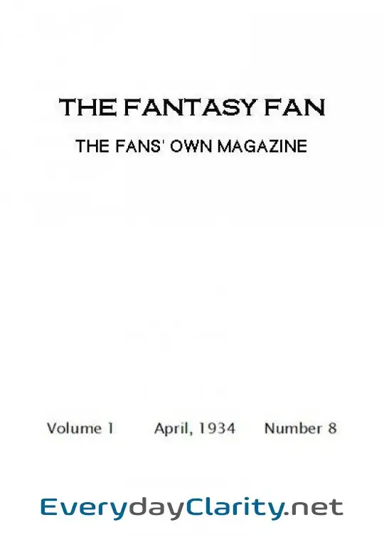 Book cover image The Fantasy Fan, April 1934 . The Fan’s Own Magazine