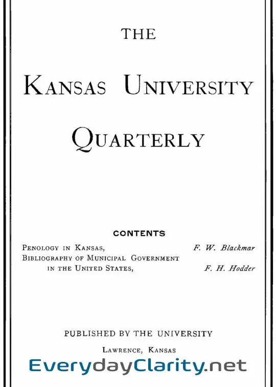 Book cover: The Kansas University Quarterly