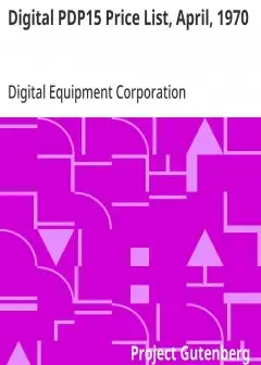 Digital Pdp15 Price List, April, 1970