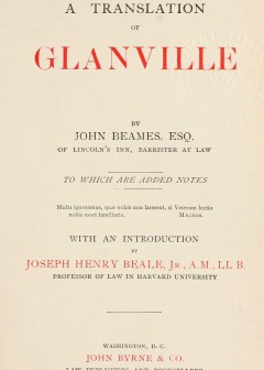 A Translation Of Glanville