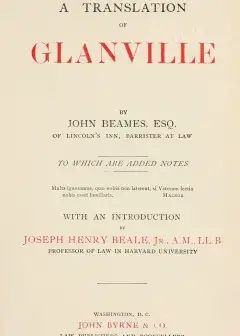 A Translation Of Glanville