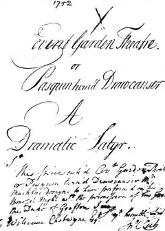 The Covent Garden Theatre, Or Pasquin Turn’D Drawcansir