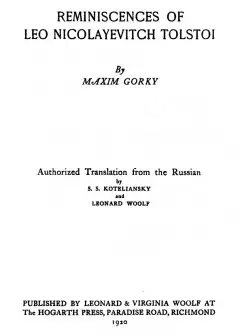 Ảnh Reminiscences Of Leo Nicolayevitch Tolstoi
