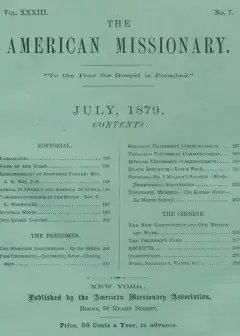 The American Missionary — Volume 33, No. 07, July, 1879