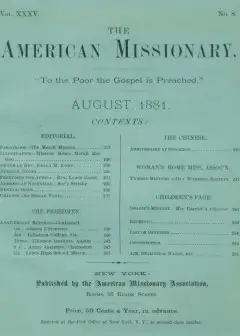 The American Missionary — Volume 35, No. 8, August, 1881