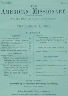 The American Missionary — Volume 35, No. 11, November, 1881