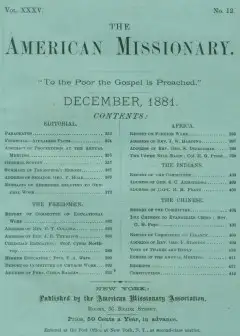 The American Missionary — Volume 35, No. 12, December, 1881