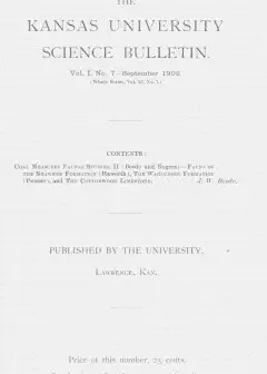 The Kansas University Science Bulletin, Vol. I, No. 7, September 1902
