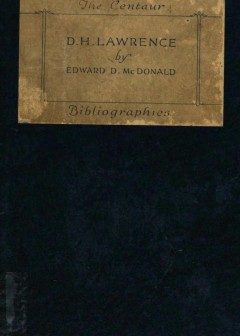 A Bibliography Of The Writings Of D. H. Lawrence