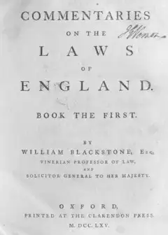 Commentaries On The Laws Of England, Book The First