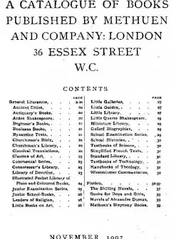 A Catalogue Of Books Published By Methuen And Company, November 1907