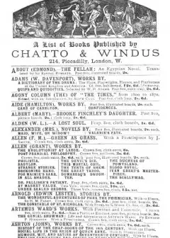 A List Of Books Published By Chatto & Windus, March 1895