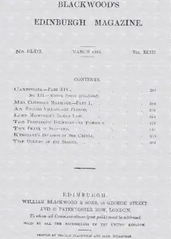 Blackwood’s Edinburgh Magazine, Vol. 93, No. 569, March, 1863