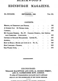 Blackwood’s Edinburgh Magazine, Volume 60, Number 371, September 1846