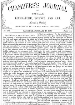 Chambers’s Journal Of Popular Literature, Science, And Art, No. 738, February 16, 1878