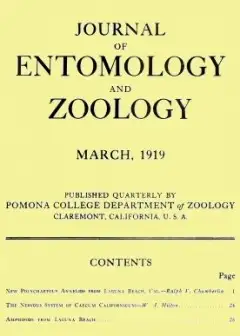 Journal Of Entomology And Zoology, Vol. 11, No. 1, March 1919