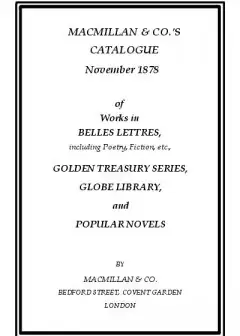 Ảnh Macmillan & Co.’s Catalogue. November 1878 . Of Works In Belles Lettres, Including Poetry,
