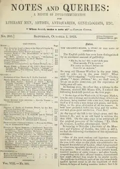 Notes And Queries, Number 205, October 1, 1853 . A Medium Of Inter-Communication For Liter